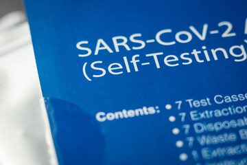 Covid 19 SARS CoV 2 antigen test kit for self testing in England UK