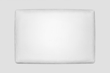 Pillow made of environmentally friendly polyurethane foam with memory effect.Hypoallergenic anatomical polyurethane pillow. - obrazy, fototapety, plakaty