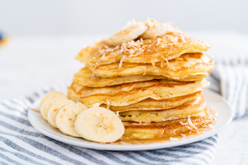 Coconut banana pancakes