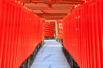 福徳稲荷神社　千本鳥居　山口県下関市　Fukutoku Inari Shrine. Senbon Torii....