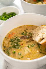 Creamy wild mushroom soup