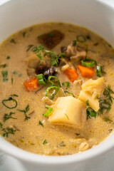 Creamy wild mushroom soup