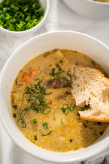 Creamy wild mushroom soup