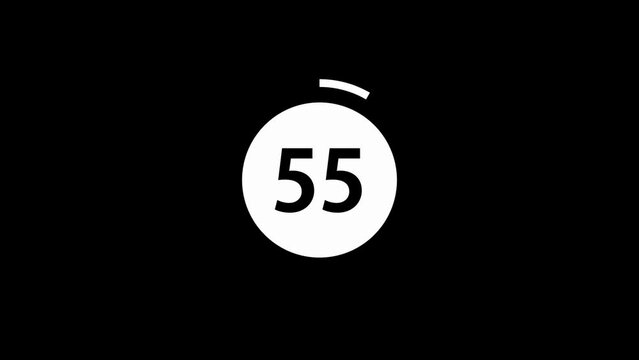 カウントダウン60秒　1分　黒背景　円　バロメーター