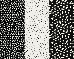 black and white round seamless pattern