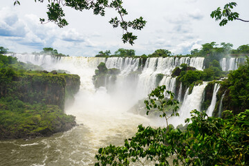 Waterfalls and jungle - a view from the Lower Circuit at the Iguazu National Park (Puerto Iguazu, Argentina)