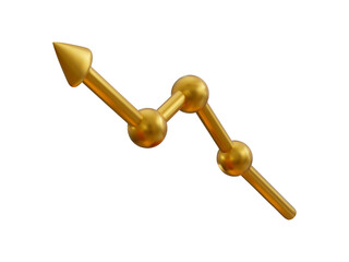 Business graph. Growth progress arrow isolated on white background. Vector illustration