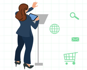 2d illustration business leadership concept
