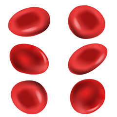 Red Blood Cells With White Background With Gradient Mesh, Vector Illustration