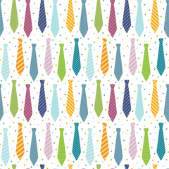 Seamless pattern with ties. Happy Father's day, vector illustration