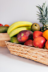 Home baskets with fruits