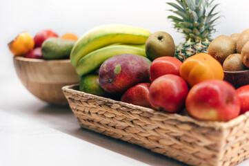 Home baskets with fruits