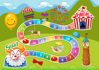 Counting number game template in circus theme