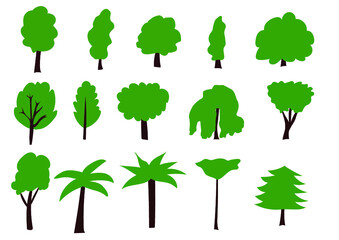 Collection de dessins d'arbres