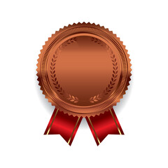 Blank bronze medal template illustration