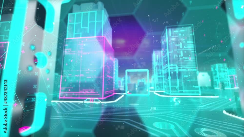 Wall mural web application security with digital technology hitech concept