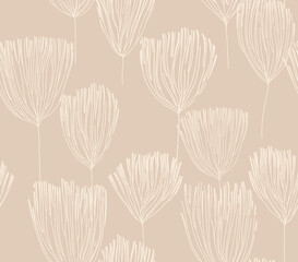 Seamless pattern garden boho leaves plant  , botanical nature decoration  jungle , flora decoration