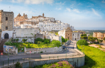 Obraz premium Ostuni white town skyline, Brindisi, Apulia, Italy.