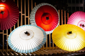和傘のライトアップ