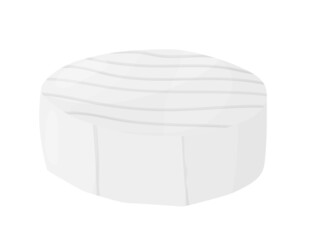 Camembert soft cheese block. Farm market product for label, poster, icon, packaging.