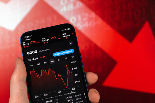 Saudi Aramco stock trade on red chart. Arabian oil company, gas industry. Finance market background photo