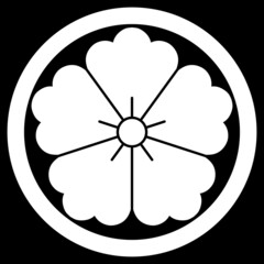 家紋です。丸に唐花といいます。