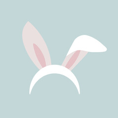 Headband with cute bunny ears. Vector illustration.