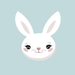 Fototapeta premium Cute white bunny. Vector stock illustration.