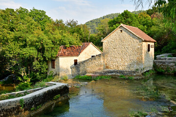 Fototapeta na wymiar Croatia; Sibenik - september 5 2021 : picturesque National Park of Krka