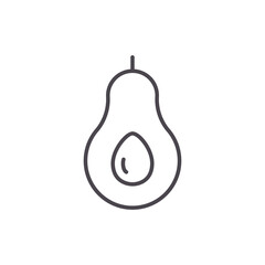 Avocado outline icon, Vector isolated simple line avocado symbol