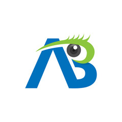 Initial letter AB for eye doctor office