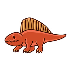 Hand drawn dinosaur cartoon character illustration Animal.