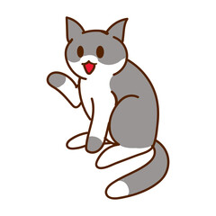 Hand drawn cat cartoon character illustration Animal.