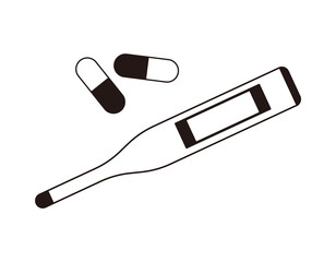 体温計　電子体温計  ベクターイラスト