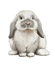 animal and nature sketch cute little fluffy rabbit digital drawing 3