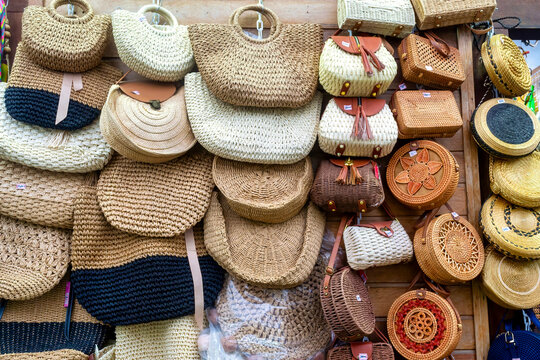 Traditional Brazilian souvenirs in a gift shop, Paraty, Rio de Janeiro, Brazil. 