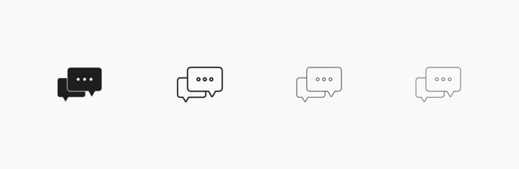 Message flat icon. Linear dialog icon for social media vector