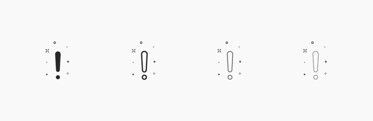 Exclamation Mark, Alert, and warning vector icon. Exclamation Mark linear black icon isolated on white background. Glyph vector