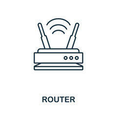 Router icon. Line element from technology collection. Linear Router icon sign for web design, infographics and more.