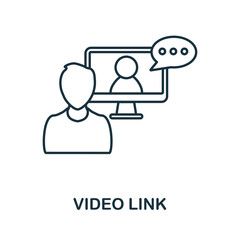 Video Link icon. Line element from technology collection. Linear Video Link icon sign for web design, infographics and more.
