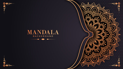 Luxury ornamental mandala design background in gold color. Abstract gold luxury pattern background