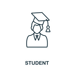 Student icon. Line element from university collection. Linear Student icon sign for web design, infographics and more.