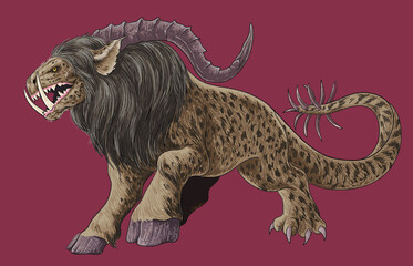 Drawing Ghatola, monster characters, beast, biggest, art.illustration, vector