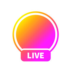 Profile Live Icon Interface. Gradient Placeholder. Put Your Photo Under Background. Social Media Vector Illustration