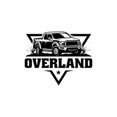 Overland pick up truck logo vector