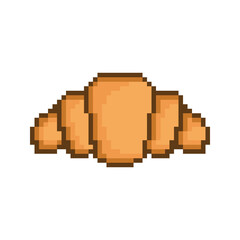 pixel croissant icon vector sign for 8 bit game
