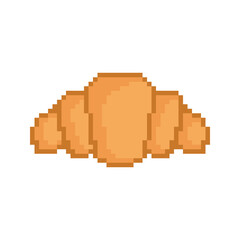 pixel croissant icon vector sign for 8 bit game