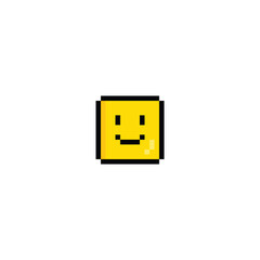 Pixel art smile icon vector pixel Emoticon