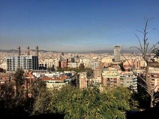 View from the top of Barcelona Spain .