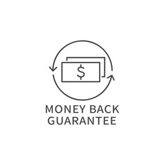 Vector icon or emblem for e-commerce security. Money back guarantee badge.